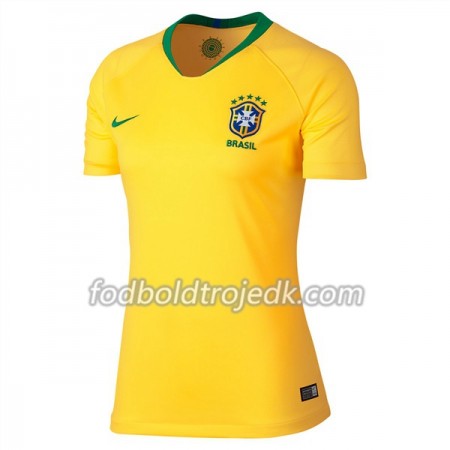 Brasilien VM 2018 Kvinde Hjemme - Fodboldtrøjer(S/S)